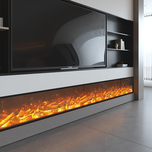 ♔ Customized Electronic Fireplace Flame Decorative Cabinet Heater for Home Use, Embedded Fake Fire Tv Wall