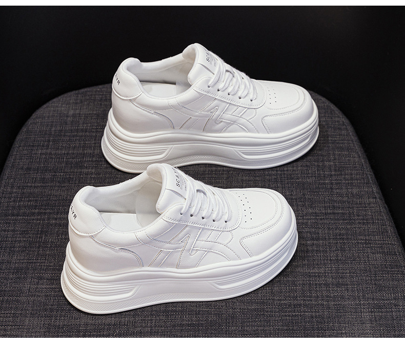 Giày sneaker nữ đế dày tăng chiều cao phong cách thể thao — M2963 màu đen, M2963 màu trắng, M2963 màu đỏ chi tiết 29