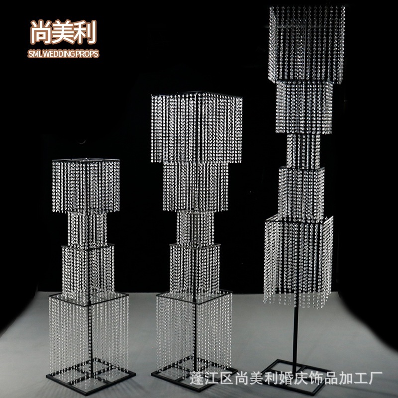 Bodas, guía de carretera, hierro, acrílico, candelabro, hotel, decoración romántica, soporte de exhibición de artesanías, base de metal, productos creativos