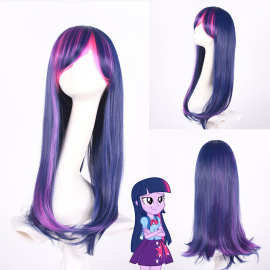 cos假发紫色渐变小马驹头套Cosplay动漫长卷发现货批发我推的孩子