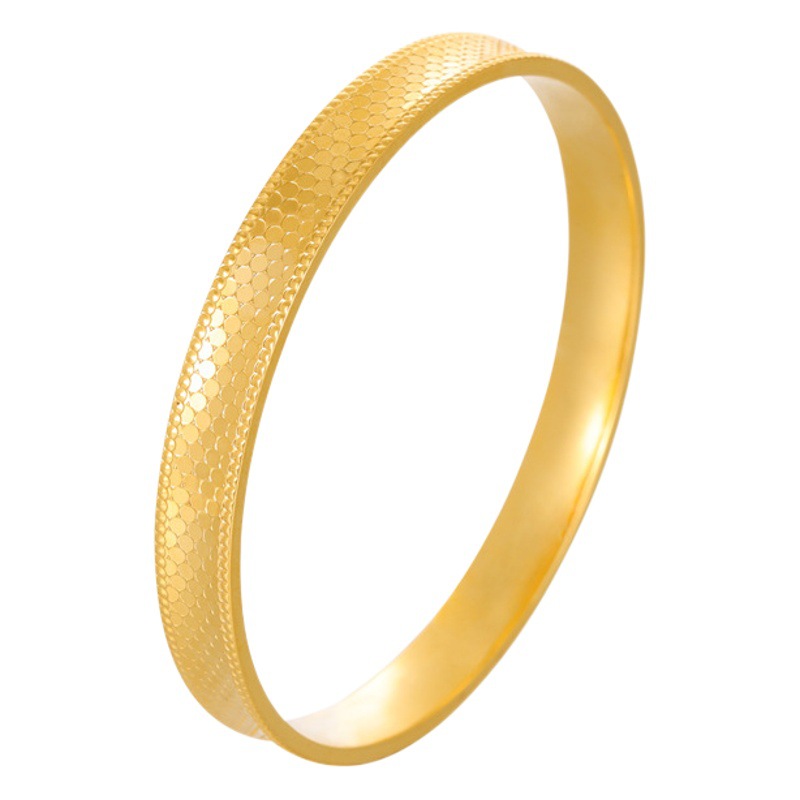 Pulsera de oro de arena brillante dragón de oro escala Polka Dot patrón hombres y mujeres multi-especificación estilo antiguo patrimonio artesanía pulsera de estilo nacional fábrica al por mayor