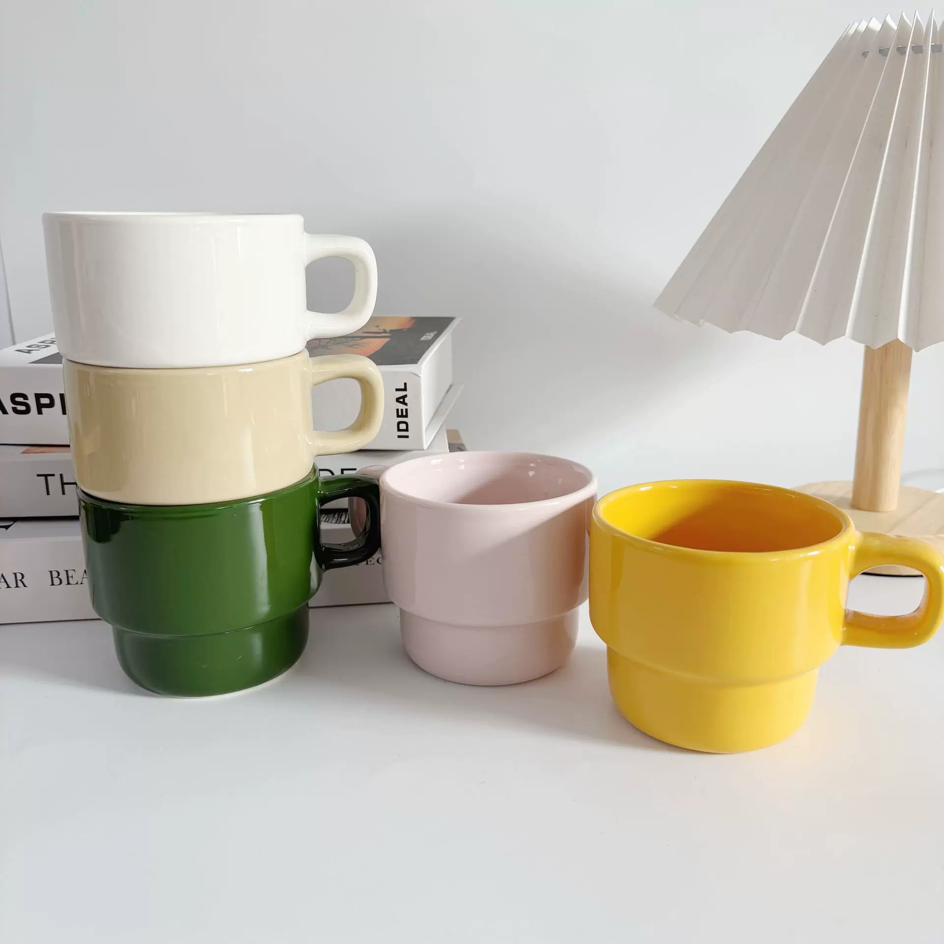 ins风高颜值叠叠杯罗叠杯陶瓷杯牛奶杯水杯