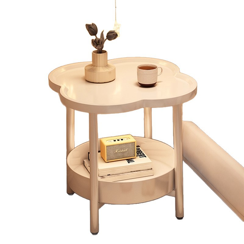 Mesa de cabezal de cama de hierro forjado almacena estantes para el dormitorio doméstico 2025 nuevo pequeño creativo cabezal de cama de aire de crema pequeño borde