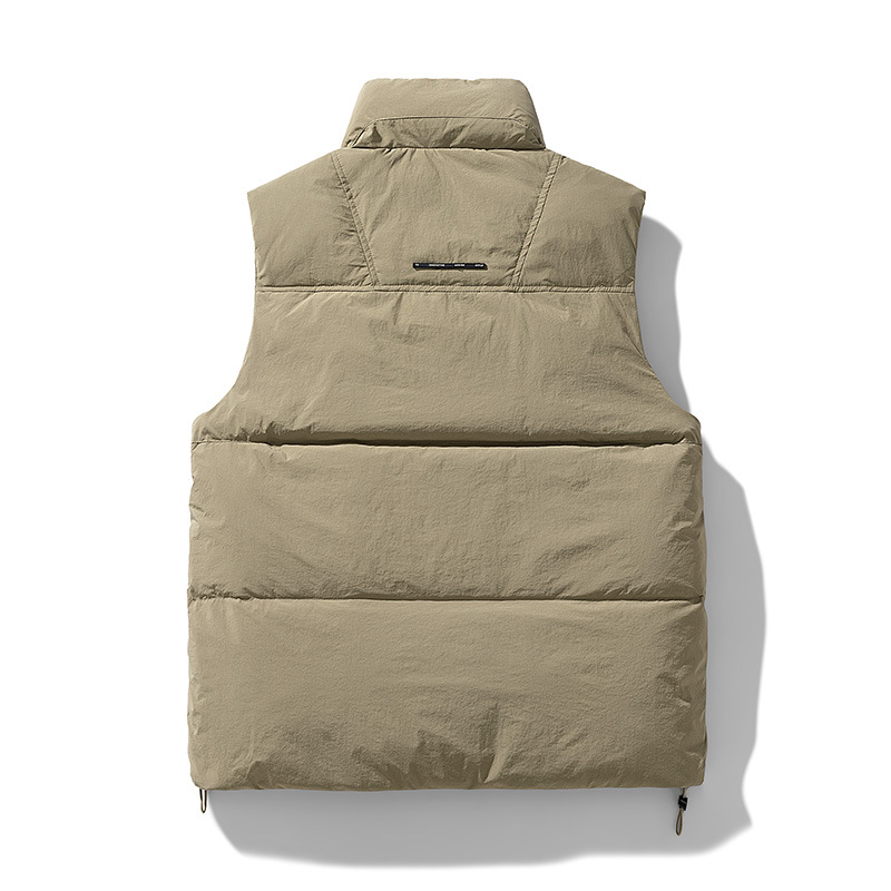 2025 nuevo chaleco de plumón marca de moda hombre y mujer ropa transfronteriza abrigo de cuello vertical pareja chaleco de bolsillo para hombre image 4