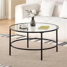 钢化玻璃茶几轻奢高级感咖啡桌现代简约边几glass coffee table