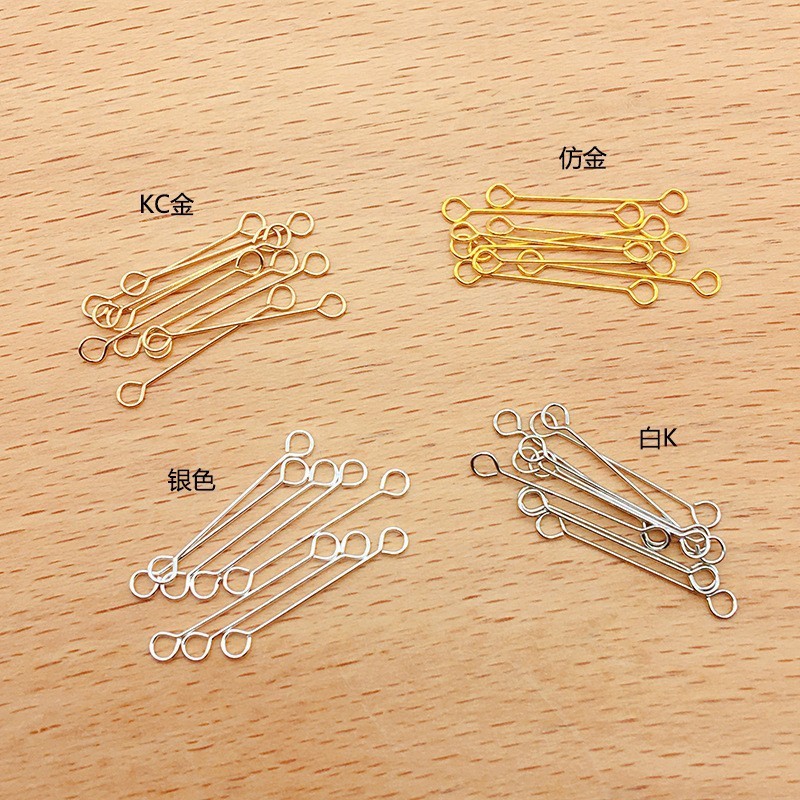 Pendientes de bricolaje accesorios de doble cabeza de nueve palabras aguja de hierro ultrafino de 9 palabras de doble agujero pendientes de biela material de la borla