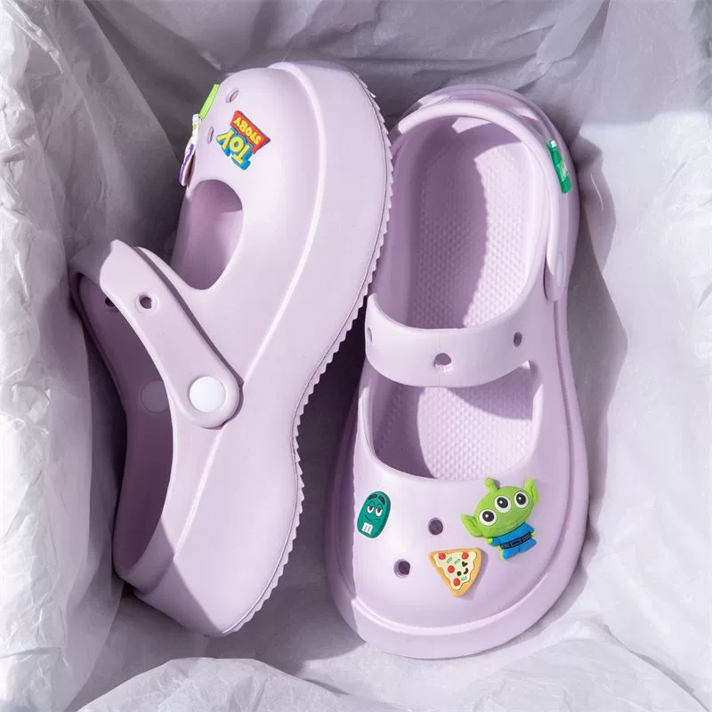 Клоги (Croc) L024 — подошва из ЭВА, мультяшные украшения, размеры 35–40