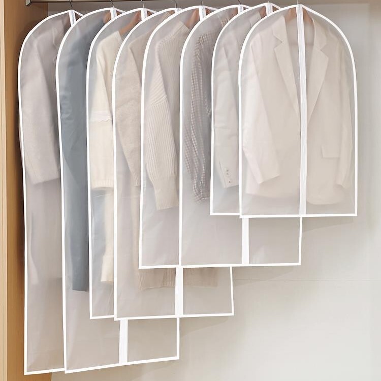 Clothes Dust Cover Household Washable Thickeneded Transparent Clothing Hanging Bag Waterproof Coat Storage Dust Bag