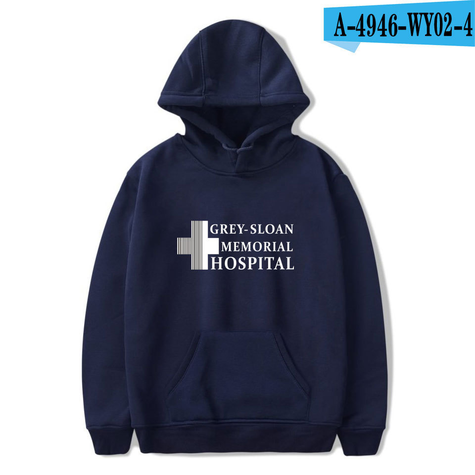 Dó drama americano insignia doctor Grey's trendyy Grey's Anatomy sudadera con capucha y cuello redondo ropa de invierno con capucha para hombres y mujeres