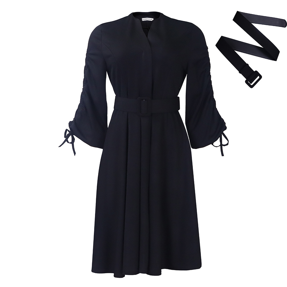Plus Size A Line Dress Fashionable Wrinkled Design Elegant Style Autumn Winter Collection for Women Wholesale