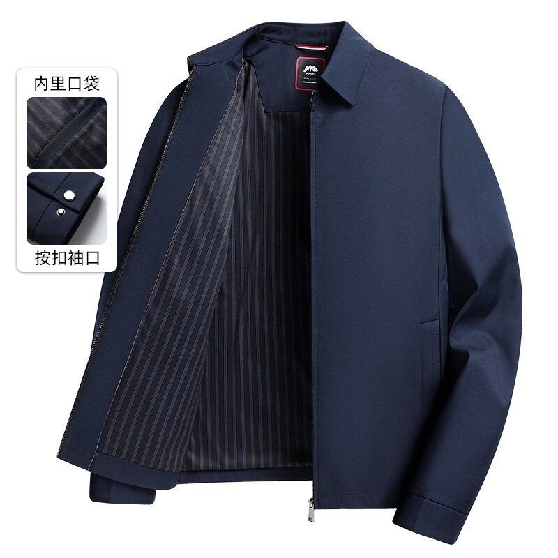 High-quality, stylish, simple, solid-color lapel jacket for middle-aged men, 2026 spring/autumn light business casual versatile coat High-quality, stylish, simple, solid-color lapel jacket for middle-aged men, 2026 spring/autumn light business casual versatile coat