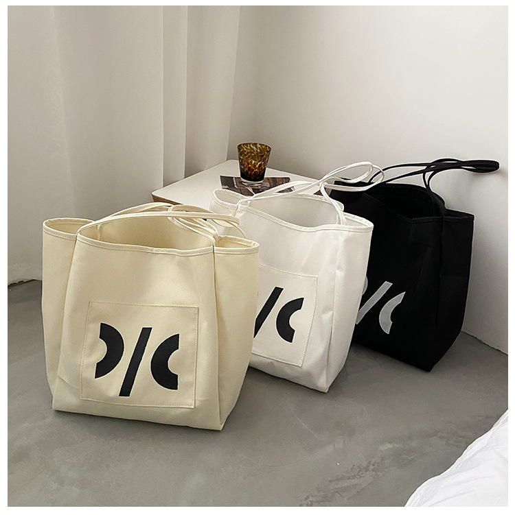 Large-capacity Printed Letter One-shoulder Canvas Tote Bag Wholesale Nihaojewelry display picture 3