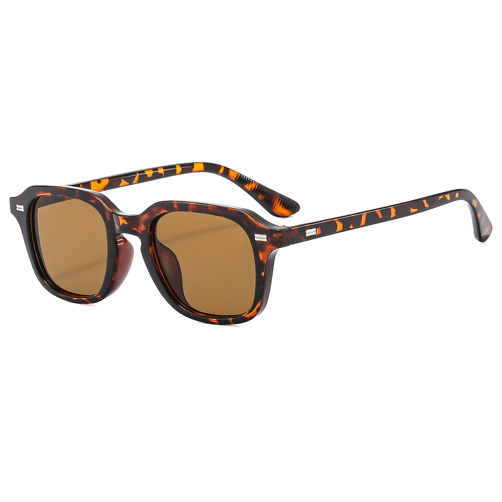 Occhiali da sole classici quadrati con montatura stretta in PC, colore beige sfumato, protezione UV, moda retrò, business, minimalisti, per uomo_voghion.com