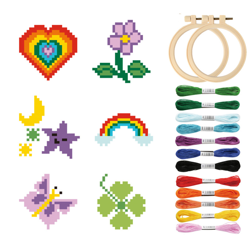 Small children's cross stitch material bag key chain backpack buckle material bag children's embroidery diy material bag