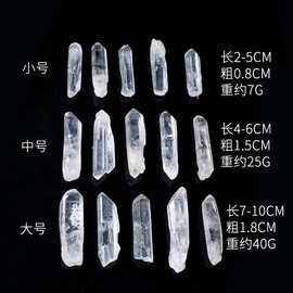 天然白水晶六棱柱单晶体水晶条矿物晶体水晶柱水晶工艺品原石批发