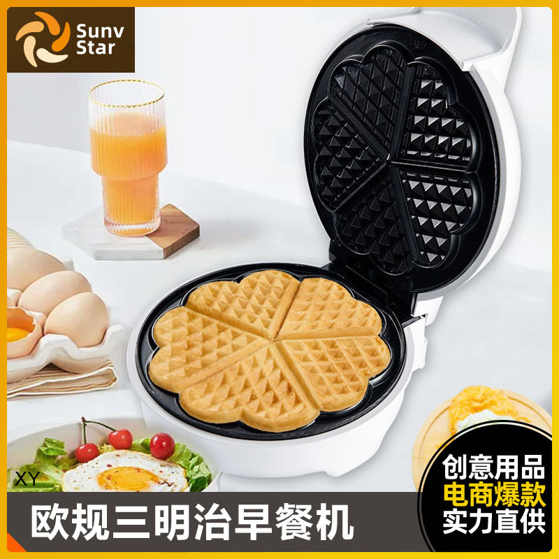 European Bread Machine Pancake Machine Mini Baking Cake Waffle Machine Sandwich Breakfast Machine Waffle Maker