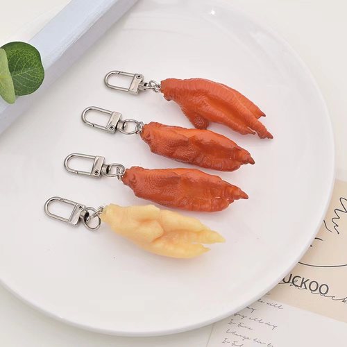 Simulated Food Chicken Feet Toy Decorations Charms Educational Personalized Fun School Bags Car Keys Accessories Wholesale