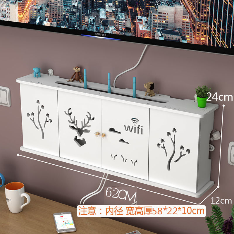 Creativo Punch-free rack de almacenamiento de pared TV Set-Top Box rack de pared dormitorio sala de estar router caja de almacenamiento al por mayor