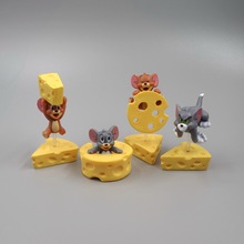 可爱奶酪 猫 老鼠公仔 DIY贴片材料 烘焙蛋糕装饰 摆件 玩偶