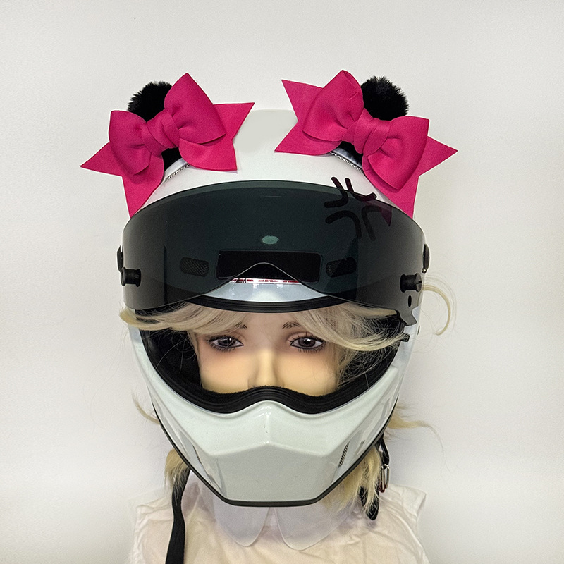 Auto Parts and Accessories Bow Three-dimensional - cat-ear-bow-rose-black-pair-of-ears-no-helmet
