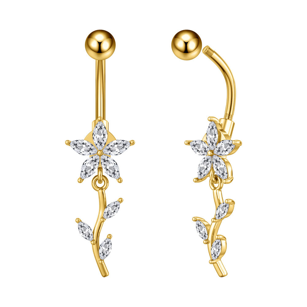 5g Weight Zircon Inlay Material Belly Ring Classification 1 Piece Quantity Casual, Bar Occasion 316 Stainless Steel Material Star, Flower, Butterfly Pattern All Seasons Season Unisex Gender Plating Design Hip-Hop, Simple Style, Cool Style Style 1 Piece 316 Stainless Steel Zircon Belly Rings Star Flower Butterfly Unisex 23