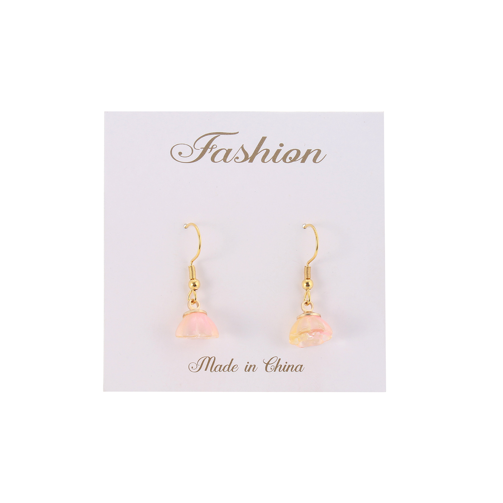 Simple Style Flower Stainless Steel Plating Drop Earrings 1 Pair