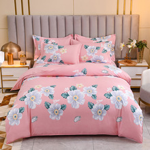 鸿元祥亲肤棉四件套学生宿舍加厚磨毛被套床单三件套礼品套件批发