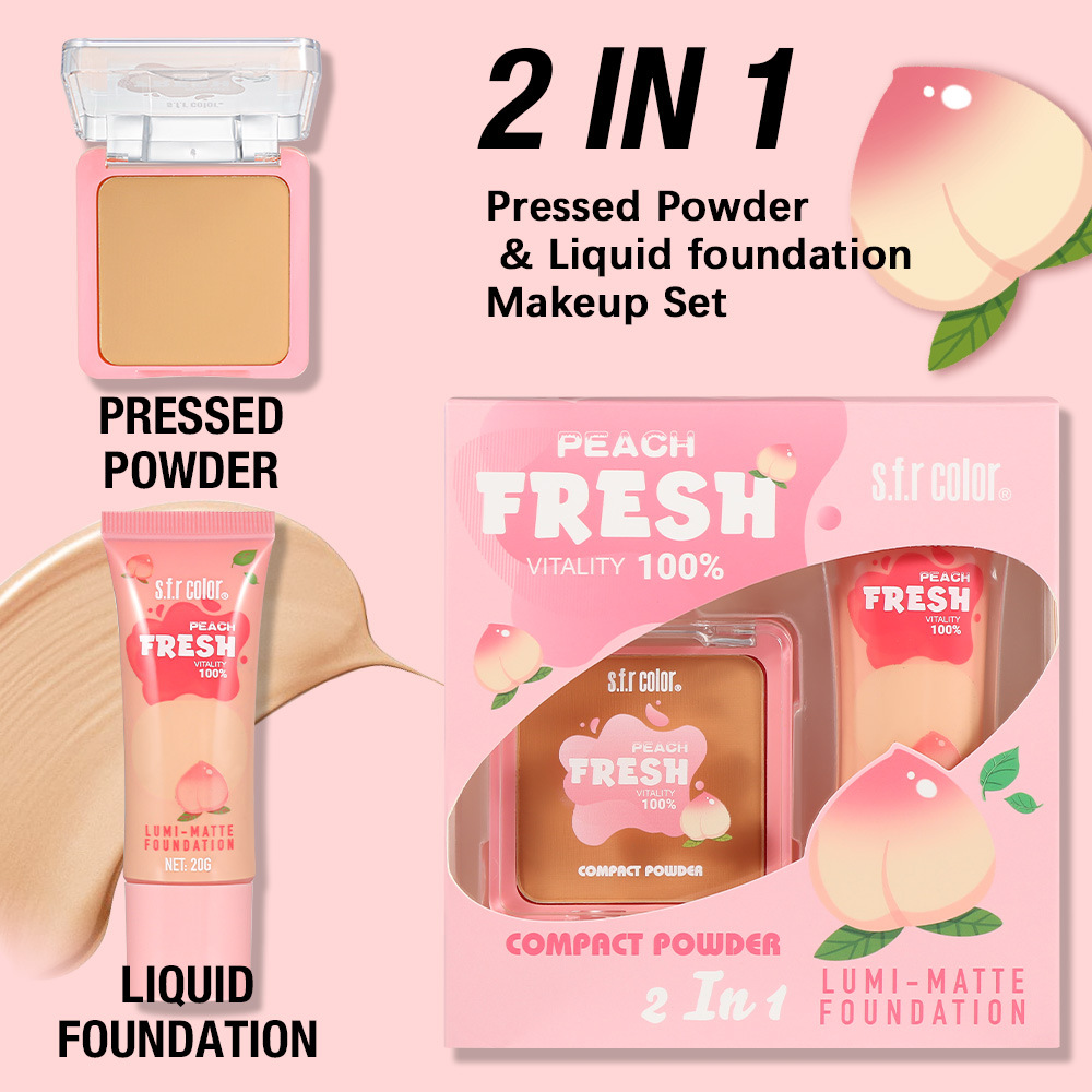 s.f.r color transfronterizo exclusivo para el control de aceite, no es fácil de quitar el maquillaje, polvo líquido de base 2 en 1 bandeja de maquillaje