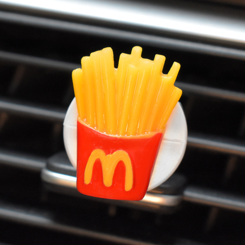 Aromaterapia para automóvil, aire acondicionado para automóvil, salida de aire, perfume, papas fritas, pan, celebridades de Internet, decoraciones creativas para automóviles