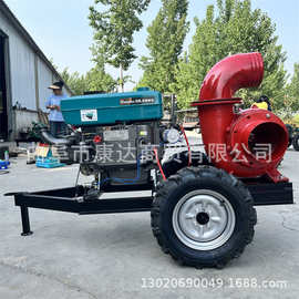 拖拉机带动混流泵图片 12寸10寸水泵 6寸双叶轮增压带滴灌水泵