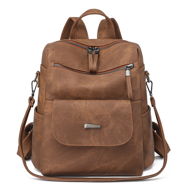 Cross-Border Backpack Backpack Women's K-Style Large Capacity Women's Backpack Backpack Women's Bag Pu Women's Bag