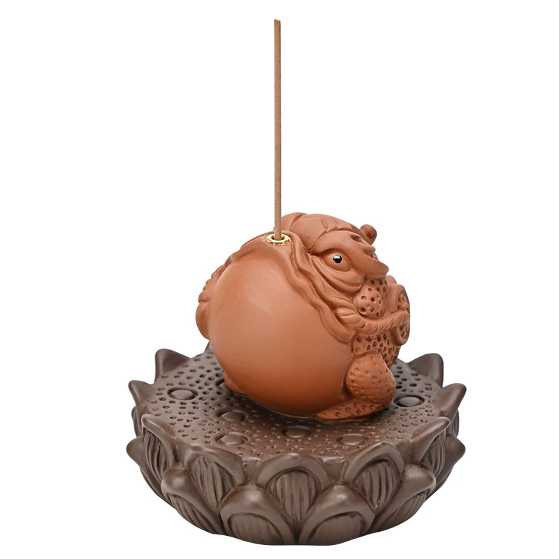 Фиолетовая глиняная чайная тварь (tea pet) украшения можно выращивать миниатюрный золотистый лягушонок, линии благовоний для дома, ароматерапия, печь