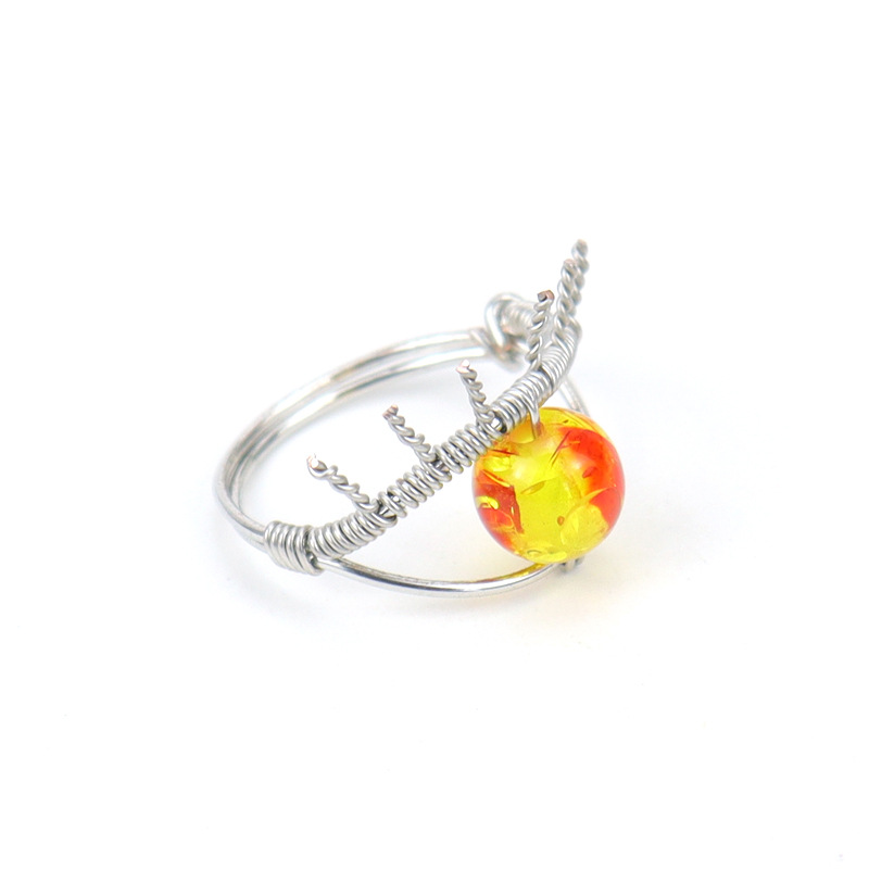 Retro Eye Agate Plating Rings 1 Piece