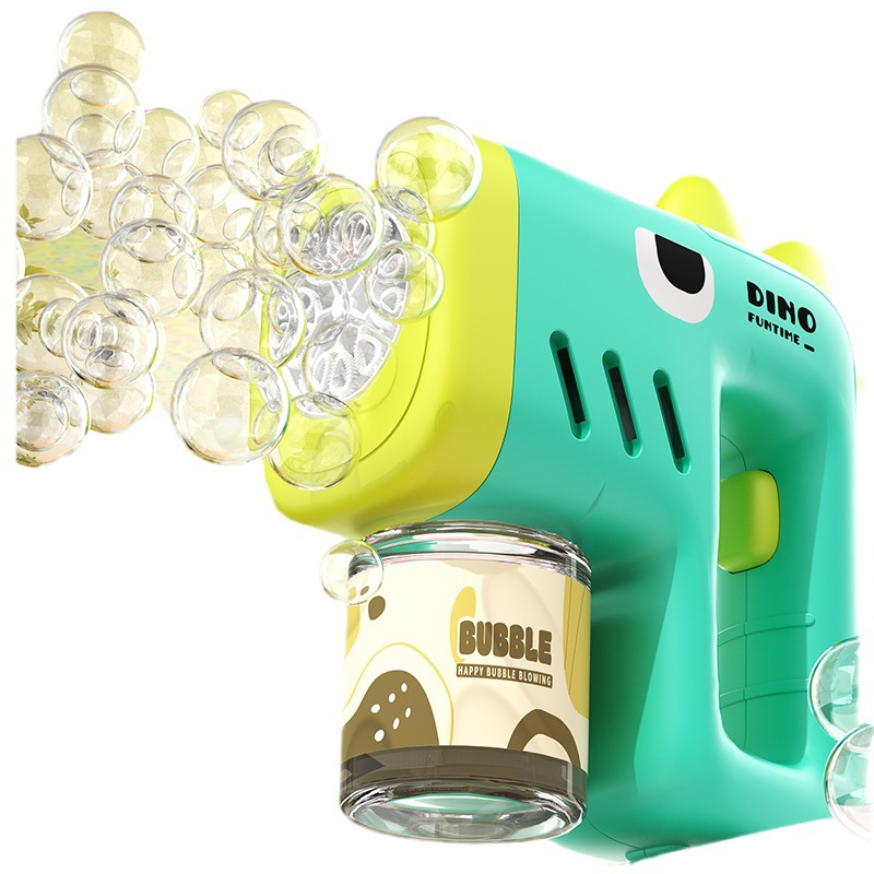 Juguete de los niños dibujos animados dinosaurio creativo forma linda burbuja eléctrica máquina con luz tiktok puesto supermercado