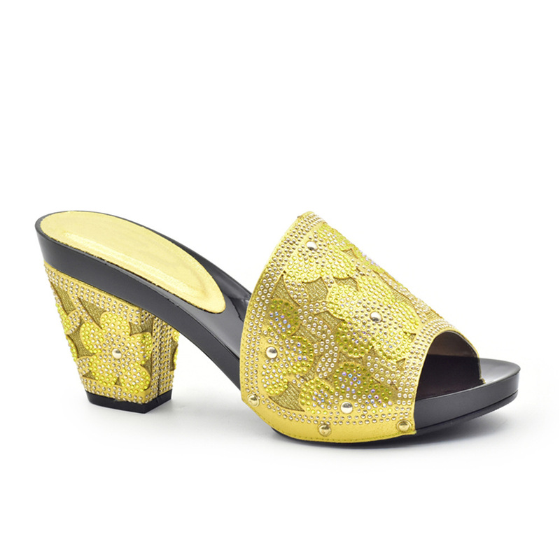 Cross-Border New Model Full Diamond-Studded Round-Toe High-Heeled Square-Heeled Evening Sandals for Women Cross-Border New Model Full Diamond-Studded Round-Toe High-Heeled Square-Heeled Evening Sandals for Women