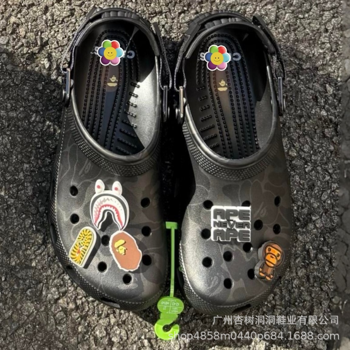 Cabeza de mono en stock, zapatos de camuflamiento de pareja, zapatillas de playa antideslizantes frías al por mayor.