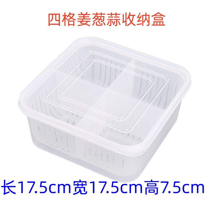 Refrigerador caja de almacenamiento de mantenimiento fresco transparente cocina de gran capacidad accesorios de gelatina congelada caja de tira caja de plástico de mantenimiento fresco con tapa