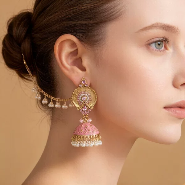 Indian Luxury Rhinestone Bell Tassel Earrings for Women, Ethnic Style Long Bohemian Handmade Beaded Earrings
