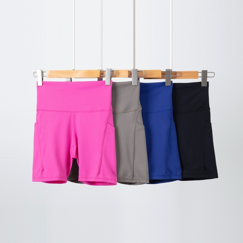 Clearance, No Returns or Exchanges, New High-Waisted Yoga Pants for Women 6inch with Side Pockets, Slimming Running Sports Fitness Shorts