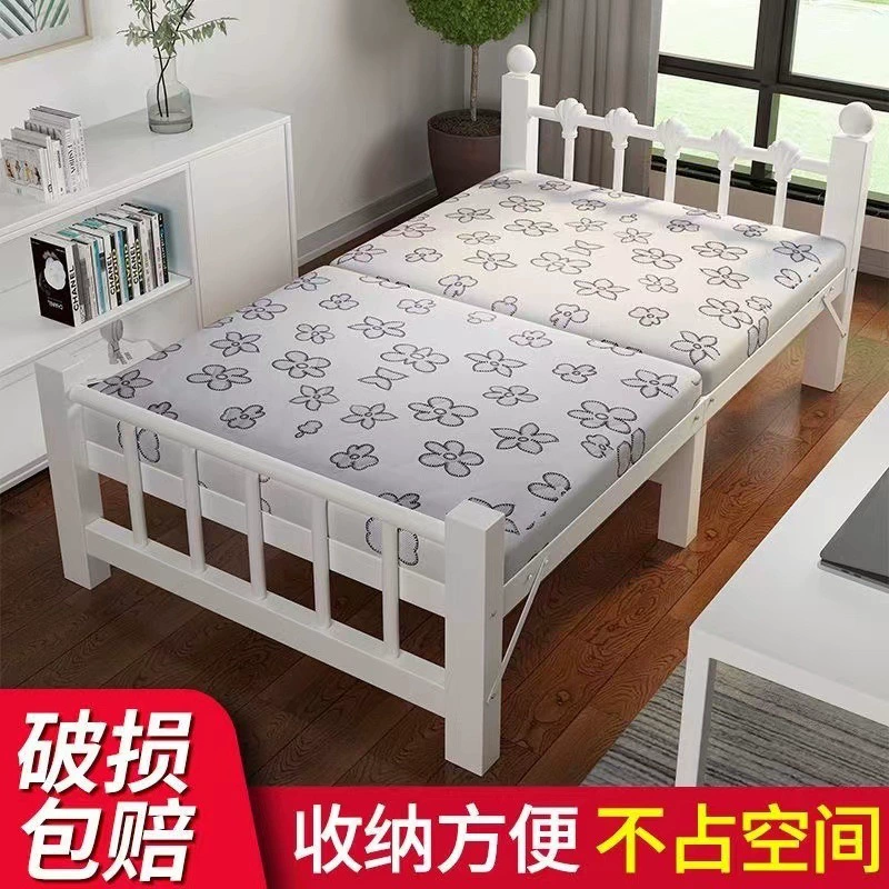 Складные простыни для одиноких людей, простая кровать для офисного сна, сна в общежитии, маленькая кровать для арендованного дома, поставка железных кроватей для взрослых.