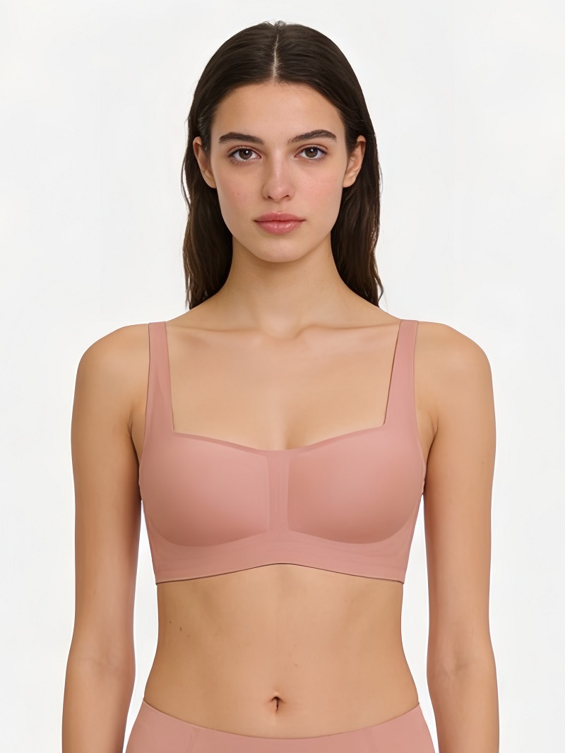 Women's Seamless Strapless Bra Foundation Smooth Soft Support Thin Jelly Square Neck Comfortable Underwear_voghion.com