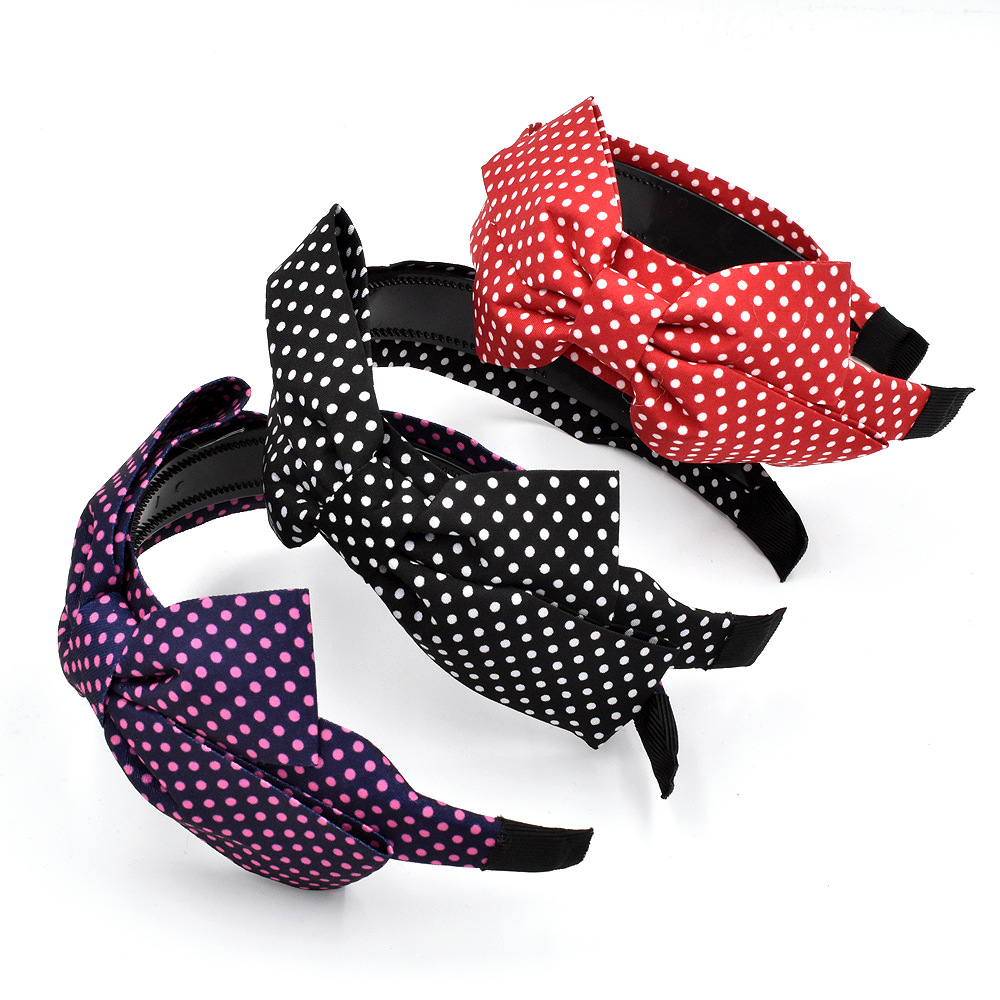 Fashion Polka Dot Bowknot Headband display picture 8
