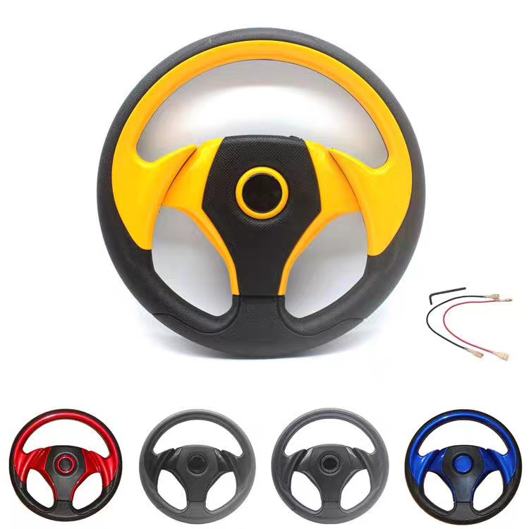 Customized Car Steering Wheel PU Imitation Racing Steering Wheel for Kart Racing Games 13inch Universal Steering Wheel