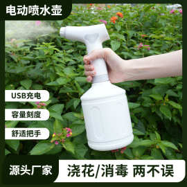 1L电动喷壶手持喷雾器保洁洒水壶充电式园艺自动喷壶浇花神器家用