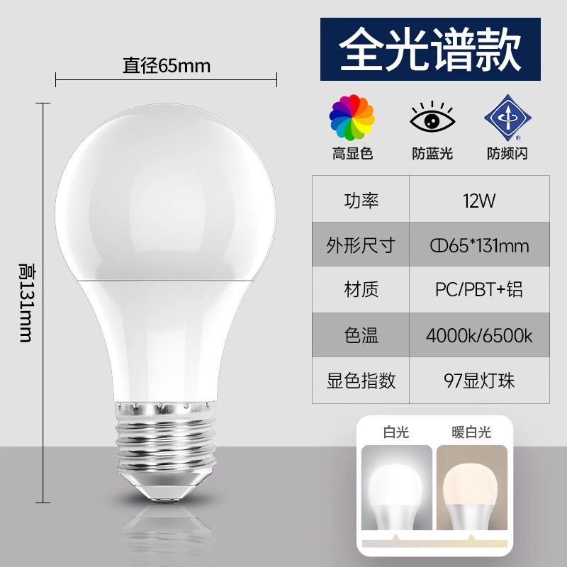Bombilla LED FSL Foshan Lighting de alta potencia, cilíndrica, de alto brillo, de bajo consumo, tipo A, con casquillo E27 para montaje en superficie.