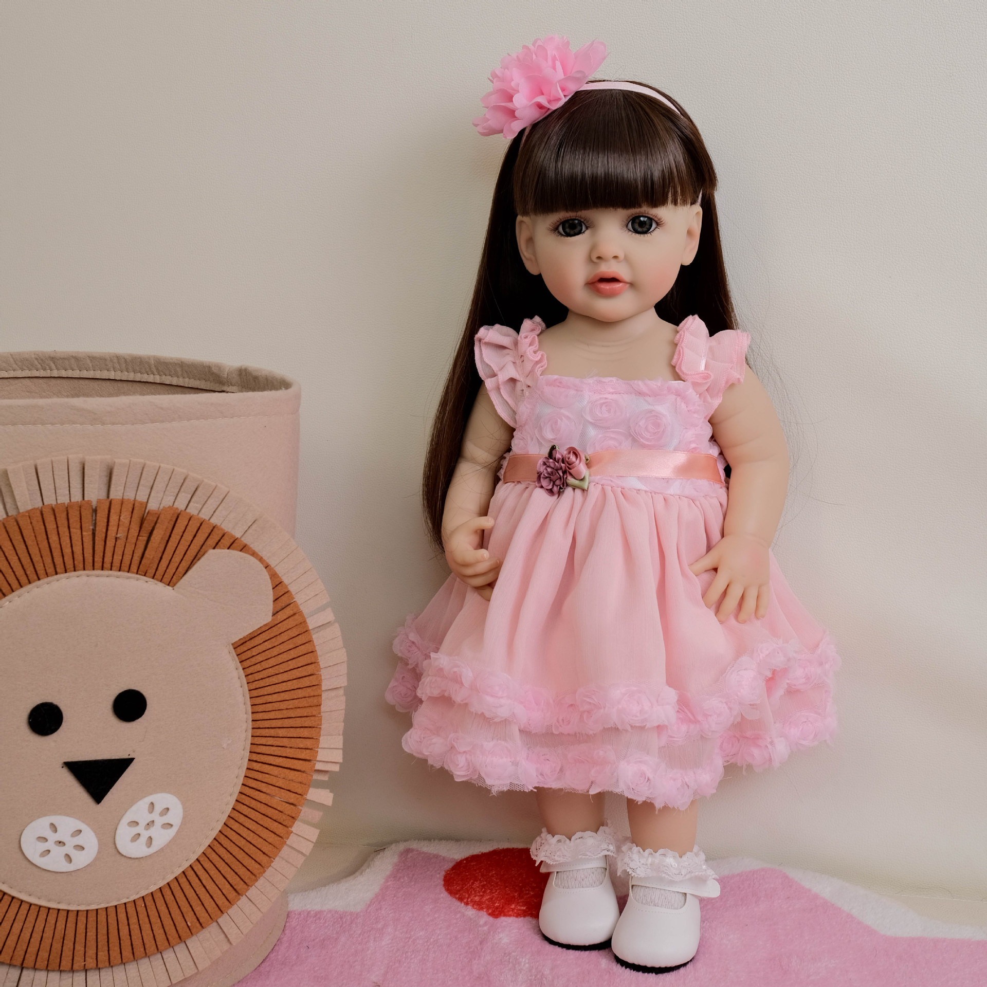 NPK 55 cm todo el polvo de goma flor flor de simulación renacimiento muñeca Betty regalo de Navidad de cumpleaños para niños