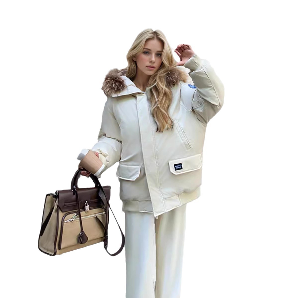 Women's Clothing hot selling workwear Warm jacket jacket for women 2024 new fashion high end cotton jacket thickened hooded warm jacket_voghion.com