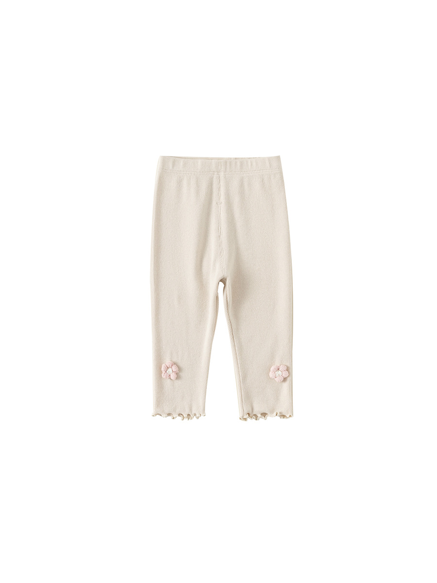 Primavera y verano, ropa infantil, ropa infantil, nuevos productos, leggings para niños, niñas, pantalones de flores tridimensionales, pantalones de siete puntos delgados