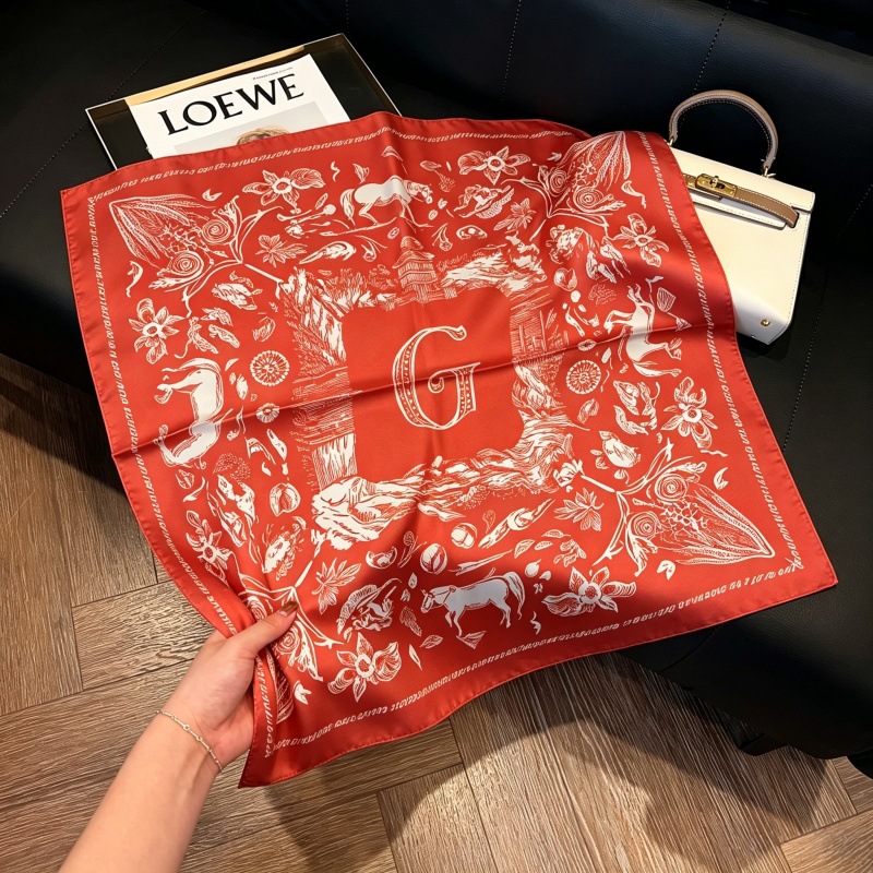 Colección 70*70 nuevo estilo bufanda de seda azul sensación de alta calidad imitación bufanda cuadrada de seda moda todo-fósforo bolsa atada bufanda de pelo