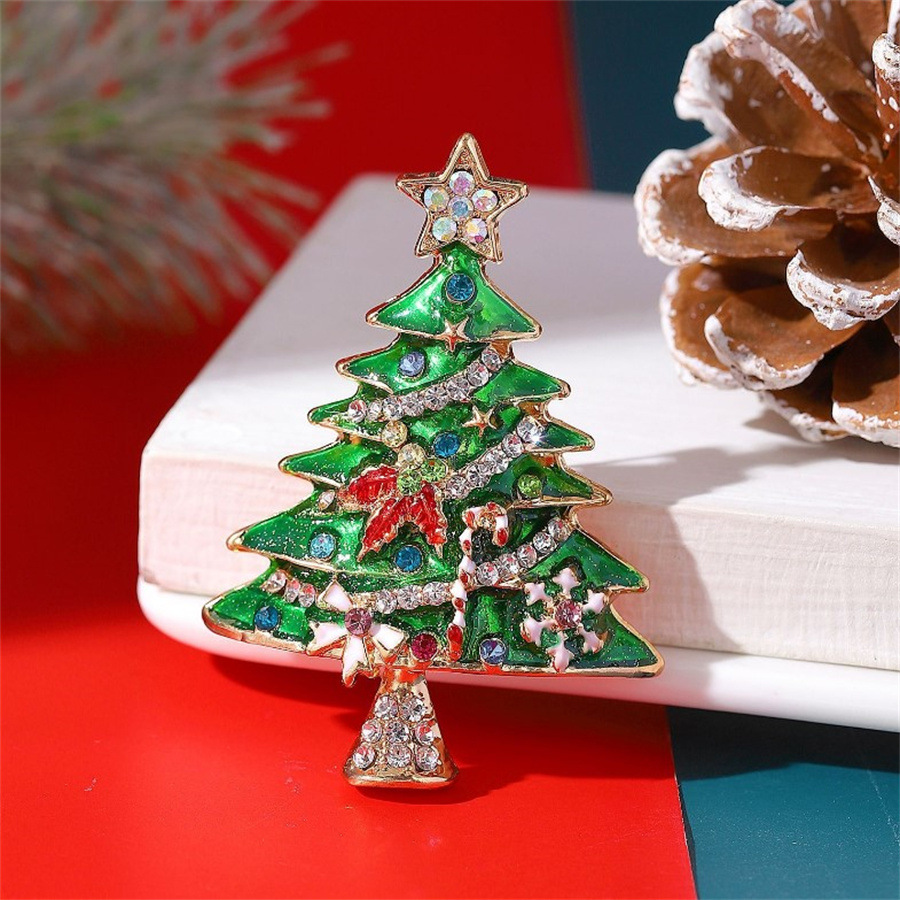 Vintage Style Christmas Tree Alloy Unisex Brooches display picture 2